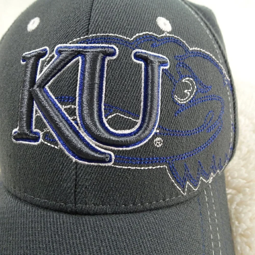 NCAA Kansas University Jayhawks Gray Baseball Hat Cap